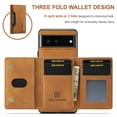 thumbnail image 5 of 2 In 1 Wallet Case Compatible with Google Pixel 7, Premium PU Leather Phone Case Back Cover Magnetic Detachable with Trifold Wallet Card Holder Pocket for Google Pixel 7, Brown, 5 of 11