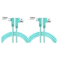 thumbnail image 4 of Youkk Fast Charging Cable Double Elbow Data Cord Replacement for Android Mobile Phone for Micro USB Interface Green 1M 2Set, 4 of 6