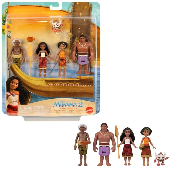 Disney Moana 2 Moana’s Canoe Crew Playset with 5 Small Dolls & 3 Accessories, Inspired by the Movie