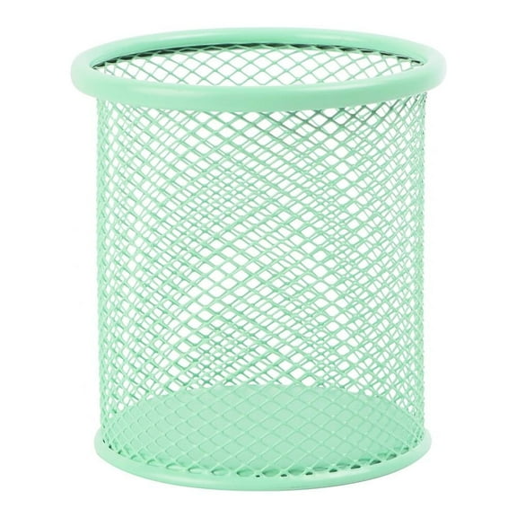 Organizador Prichos Cilíndrico Para Lápices Malla Metal Verde