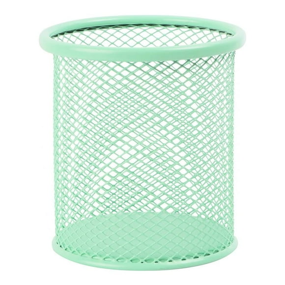 Organizador Prichos Cilíndrico Para Lápices Malla Metal Verde