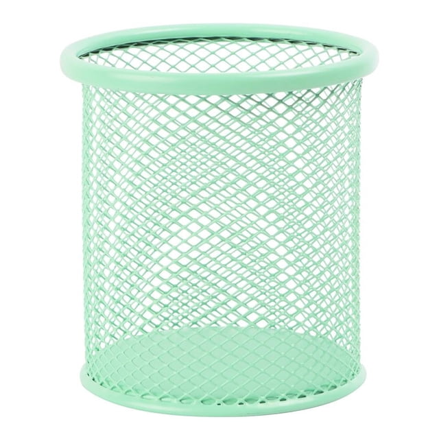 Organizador Prichos Cilíndrico Para Lápices Malla Metal Verde