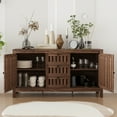 thumbnail image 3 of BARNUT Sideboard Buffet Cabinet with Storage,Farmhouse Wooden Buffet Table with Removable Shelf and Three Sliding Drawers,Espresso, 3 of 6