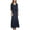 Navy, variant on Womens Navy Lace Embellished Glitter 3/4 Sheer Jacket Floral Sleeveless Scoop Neck Maxi Evening Gown Dress 6