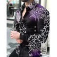 thumbnail image 1 of Camisa de moda para hombre, con lunares, costura a cuadros, botones de moda, camisa informal de calle para exteriores con solapa para hombre, talla grande, 1 of 6