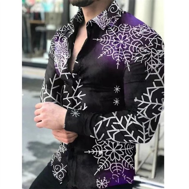 Camisa de moda para hombre, con lunares, costura a cuadros, botones de moda, camisa informal de calle para exteriores con solapa para hombre, talla grande