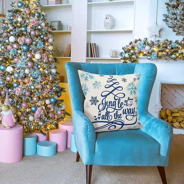 Housses de coussin de Noël 45 x 45 cm, lot de 4 pour décorations