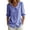 #371-Dark Blue, variant on Women's Striped Tops 3/4 Sleeve Peter Pan Collar Button Down Shirts with Bubble Sleeves Casual Blouses for Spring Summer Daily Wear
