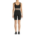 thumbnail image 3 of No Boundaries Juniors Graphic Active Sports Bra and Biker Shorts, 2-Piece Set, 3 of 5