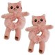 thumbnail image 1 of Donas de pelo DonaCat 2Pzas Gato Rosa Felpa Elástica., 1 of 2