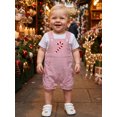 thumbnail image 5 of RUINIXCW Newborn Baby Boy Christmas Outfit Infant Boys Romper Overalls Xmas Clothes Striped Cute Embroidery Sleeveless Jumpsuit Shorts, 5 of 10