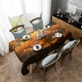 thumbnail image 2 of Coral Blue Round Tablecloths for Dining Table Waterproof Table Cover for Kitchen Living Room, 2 of 6