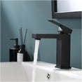 thumbnail image 4 of JERFIT Modern Single Handle Bathroom Sink Faucet, Brushed Black Waterfall Spout Single Hole Vanity Basin Faucet, Solid Brass Construction for Bathroom, 4 of 6
