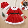 thumbnail image 6 of DAKIMOE Santa Claus Costume for Kids Christmas Dress Outfit for Girls Santa Claus Costume with Santa Hat Suit Holiday Toddler Christmas Costume for Kids, 2-3Y, 6 of 10
