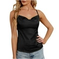 thumbnail image 2 of Aloohaidyvio Womens Silk Satin Tank Tops V Neck Casual Cami Sleeveless Camisole Blouses Summer Basic Tank Shirt, 2 of 6