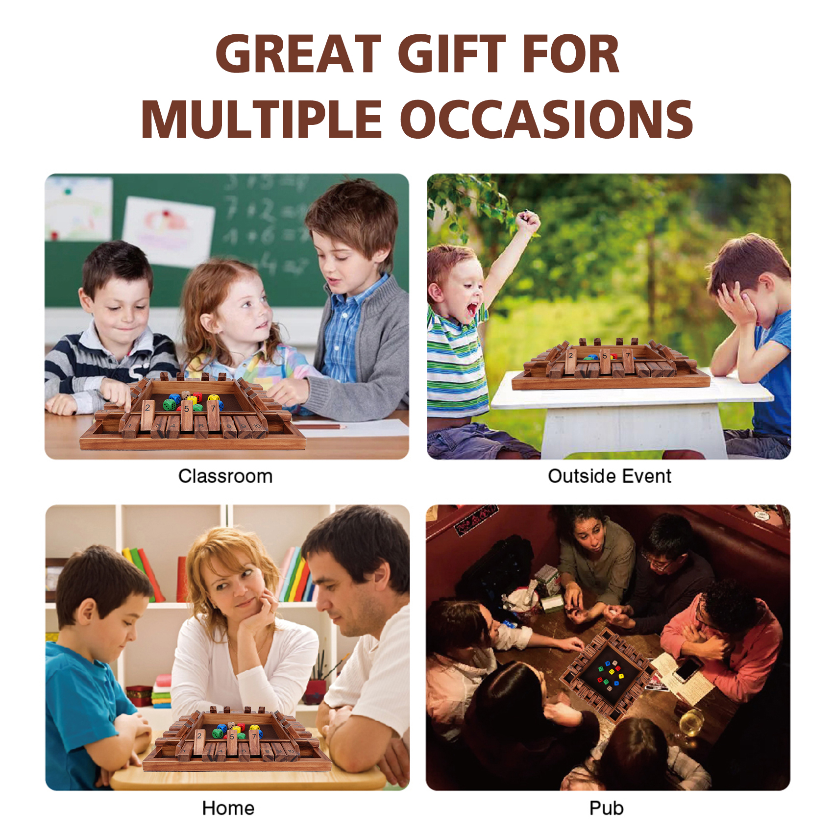 Fugocen Shut The Box Dice Game with 10 Dice photo 4