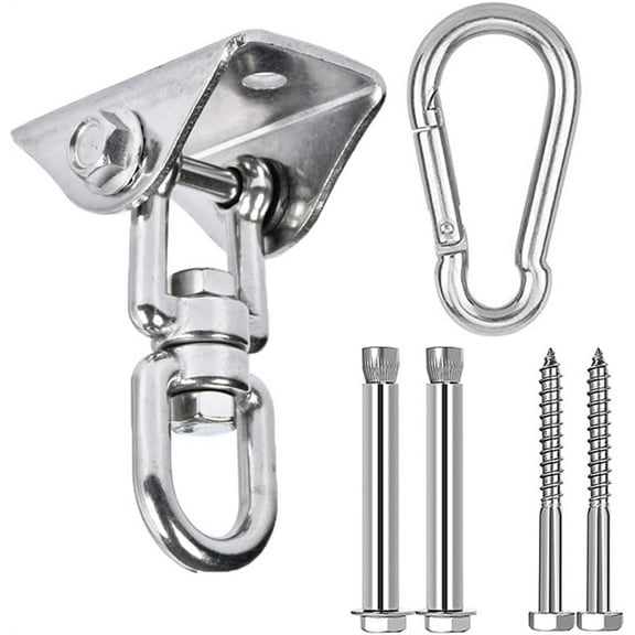 Duslogis Swing Hanger Swivel Hook for Swing Sets Porch Wood Concrete Ceiling Silent Stainless Steel 1000 Lb Capacity Heavy Duty for Swing, Chair, Yoga, Playground, Multiple Indoor Outdoor Gym