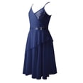 thumbnail image 3 of MSemis Kids Girls Solid Color Lyrical Dance Dress Sleeveless Leotard Skirt, 3 of 6