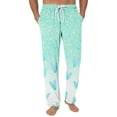 thumbnail image 2 of Men's Fashion Small Heart Print Casual Pants, Drawstring Elastic Waist Lounge Trousers for Valentine's Day Gift and Home,Mint Green,XL, 2 of 5