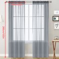 thumbnail image 3 of Sheer Curtains Living Room Rod Pocket Window Curtain Panels Bedroom Semi Sheer Voile Curtains Grey (55''Wx102''L,2 Panels), 3 of 7