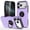 Light Purple, variant on Hidden Ring Hook Stand Hybrid Case for iPhone 17 with Tempered Glass Screen Protector - Red