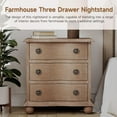 thumbnail image 5 of COZAYH Farmhouse 3 Drawer Nightstand with Distressed Wood Finish, Rustic Vintage Dresser with Curved Front Design, Solid Pine Base for Bedroom, Almost Fully Assembly, Transitional (Green), 5 of 10