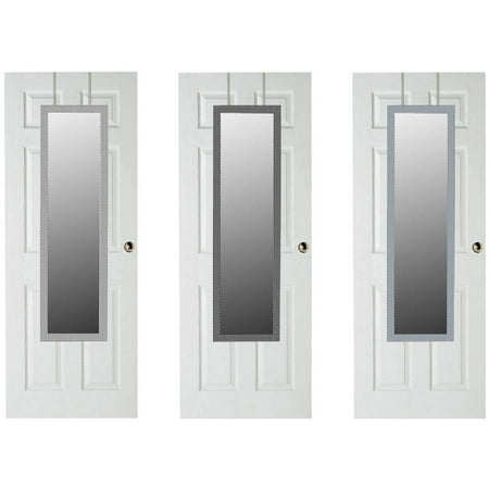 Home Basics Polka Dot Over The Door Mirror Black Walmart Com