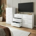 thumbnail image 2 of Topcobe 5-Drawer Dresser with Generous Fabric Storage, Sleek White Bedroom Furniture Set for Cozy Living Spaces, 2 of 13
