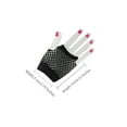 thumbnail image 3 of INSPIRE CHIC Women's Fingerless Mesh 1980s Fancy Dress Party Costume Accessories Fishnet Gloves Short-1Pair Black, 3 of 5