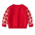 thumbnail image 6 of Odeerbi Infant Girls Sweater Cute Winter Thermal Knit Crewneck Sweater Love Heart Bunny Pullover Soft Cotton Outerwear Sweater Infant Clothes Red, 6 of 6