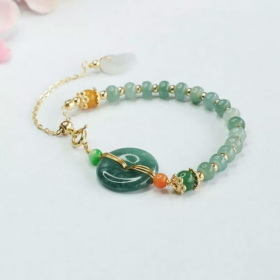 K-KED Burmese Jade Donut Bracelets Jadeite 925 Silver Delicate Jewelry Gemstone Natural Green