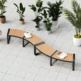 thumbnail image 4 of Costway Backless 2-Person Patio Curved Bench with Slatted Seat & Metal Legs Oil Painted, 4 of 8