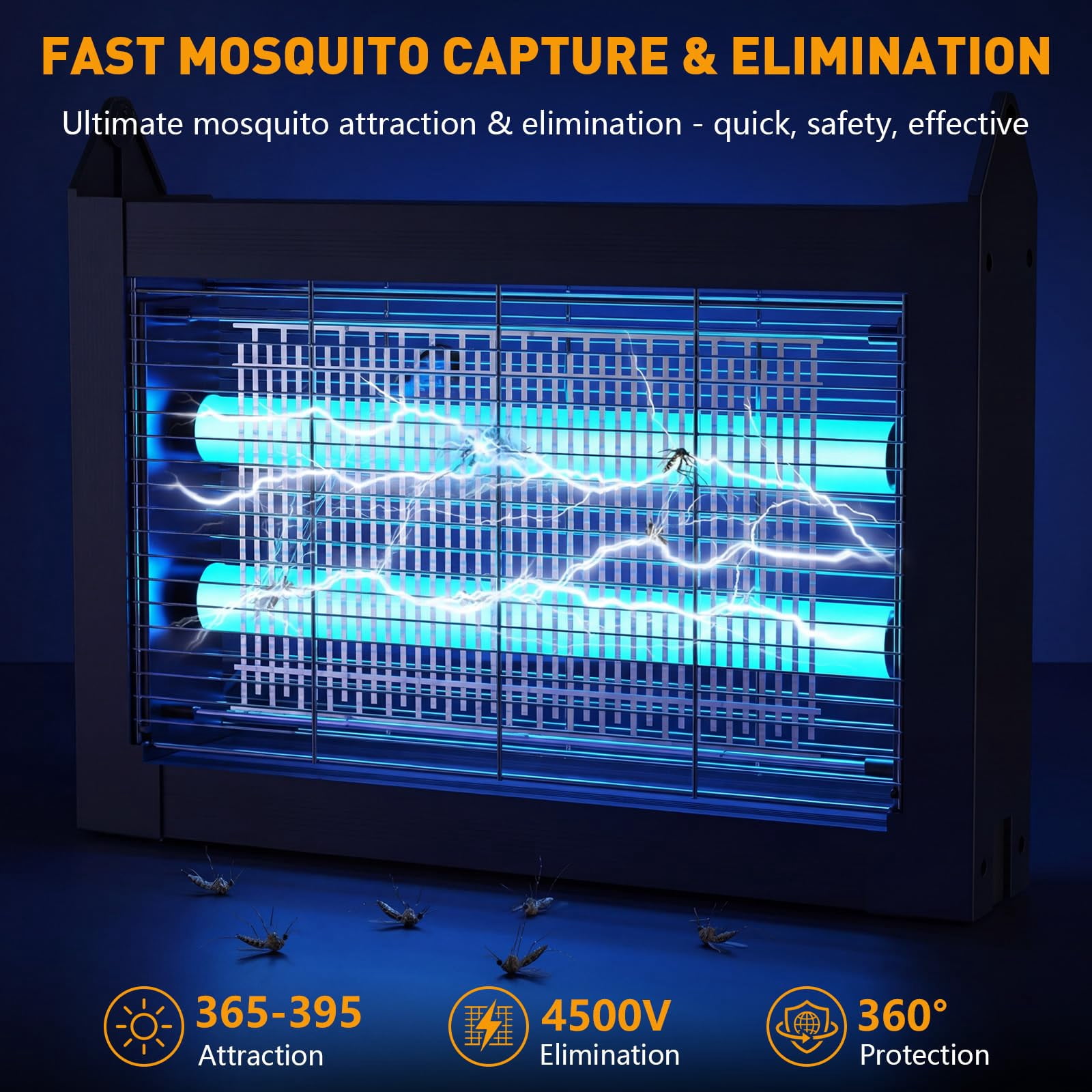 Solar Zapper Outdoor  4500v Mosquito For & Indoor 1/2 Acre Coverage Cordless Rechargeable Electric Fly Ipx5 Waterproof Traps Backyard Patio Camping