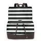 thumbnail image 1 of Disketp Black And White Stripes Mochila de Cuero para Mujer, Bolso de Espalda Antirrobo con Estilo para Viaje, Trabajo y Uso Diario, 1 of 4