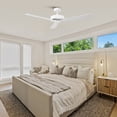 thumbnail image 3 of 52" Plywood Ceiling Fan without Light, Satin White Ceiling Fan with Remote Control, 4-Speed DC Motor, 3 of 10