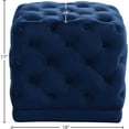 thumbnail image 3 of Meridian Furniture Stella Contemporary Velvet Ottoman/Stool in Navy, 3 of 4