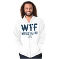 thumbnail image 3 of WTF Where's the Fish Fisherman Funny Men's Big & Tall Graphic Zip Up Hoodie Brisco Brands 5X, 3 of 5