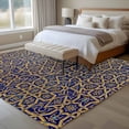 thumbnail image 4 of Large Area Rugs for Living Room Bedroom, Vintage Mediterranean 8'x10' Rug Washable Carpet Runner Indoor Outdoor, Retro Morocco Abstract Art Brown Blue Non Slip Floor Mats Rug for Kitchen, Patio, 4 of 8