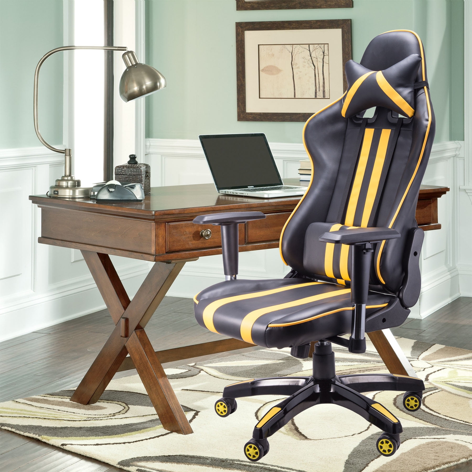 Racing Style Desk Office Chair W High Backrest Comfort For Long Departments