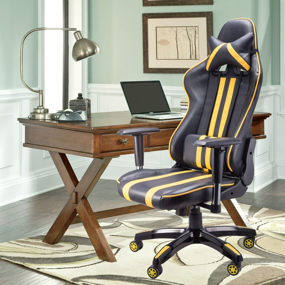 Racing Style Desk/Office Chair w/High Backrest Comfort for Long Sitting