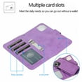 thumbnail image 6 of TECH CIRCLE Case for 2022 Apple iPhone 14 (6.1") - Removable Magnetic Silicone Back Cover Flip Leather Case (Purple), 6 of 7