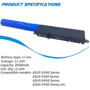 EBK 2600mAh A31N1519 Asus X540 X540S X540SA X540SC X540L X540LA X540LJ X540YA Notebook PC Laptop Battery