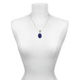 thumbnail image 3 of Delight Jewelry Silvertone Oval - Imitation Cat's Eye - Blue - Mia Monkey Charm Necklace, 3 of 4