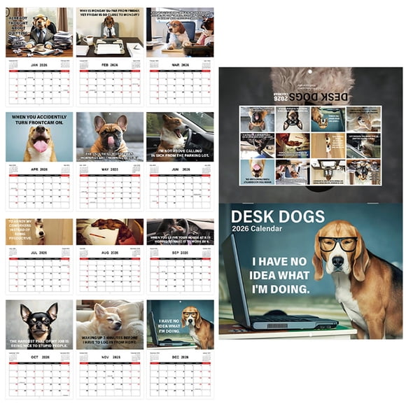 TIELUTT 2026 Desk Dogs Calendar Funny Work Dog Calendar 12 Month Calendar for Daily for Home Decoration Mini Calendar 2022 12 Month Calendar 2022 Desk Pad Calendar 2022 Women Calendars Calendar Book