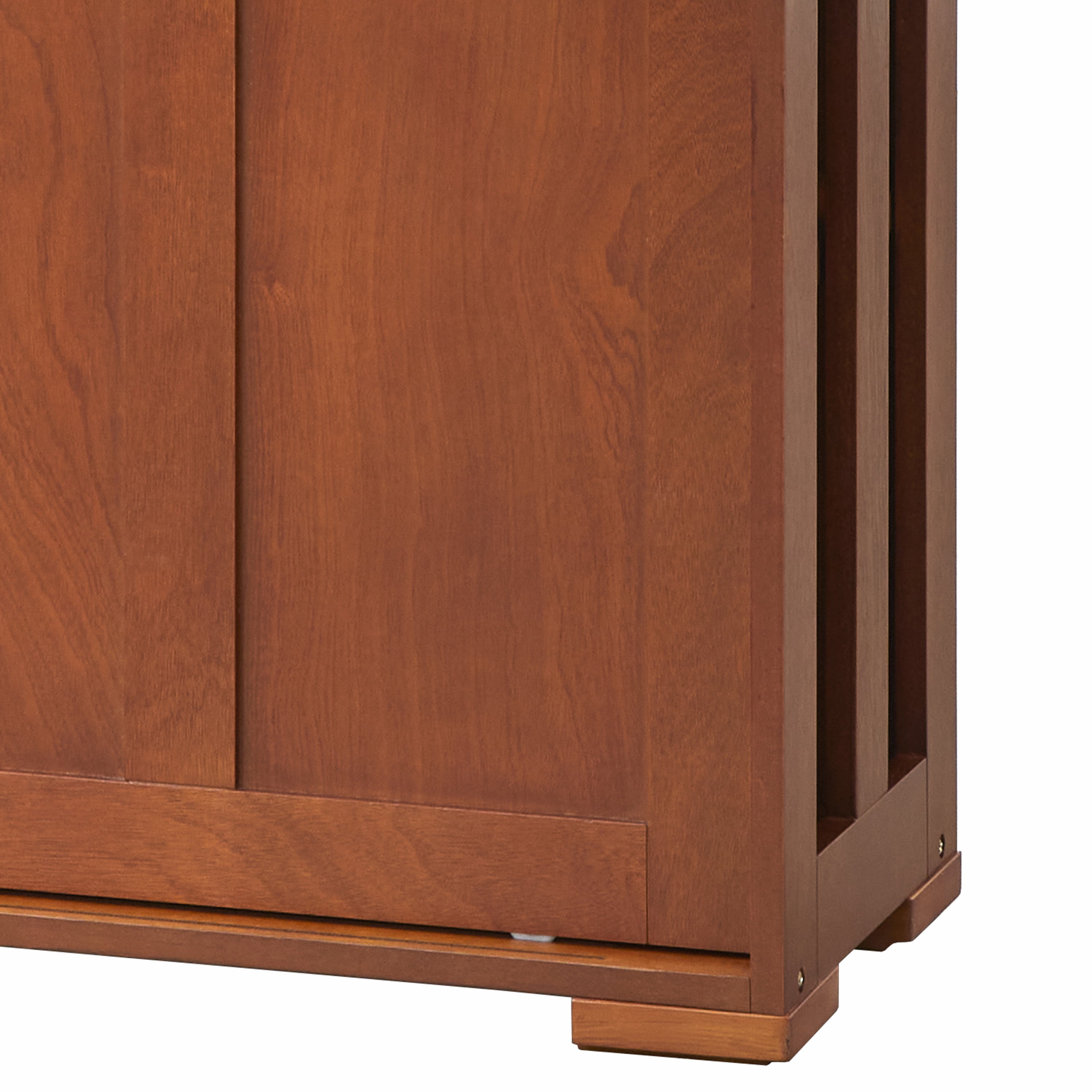 TMS Pacific Wood Sliding Door Storage Cabinet Unit, Walnut