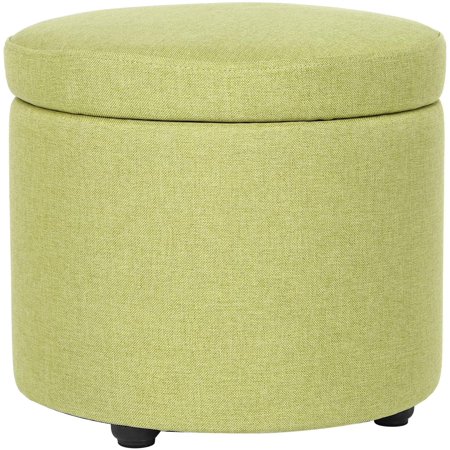 Sepeda Large Round Storage Ottoman With Removable Lid And Thick Cushion Comfortable Seat Organizer Vanity Dressing Chair Linen Cotton Shoe Change Footrest Stool Side Table Green Canada Sepeda Large Round Storage Ottoman With, Large Round Ottoman With Shoe Storage
