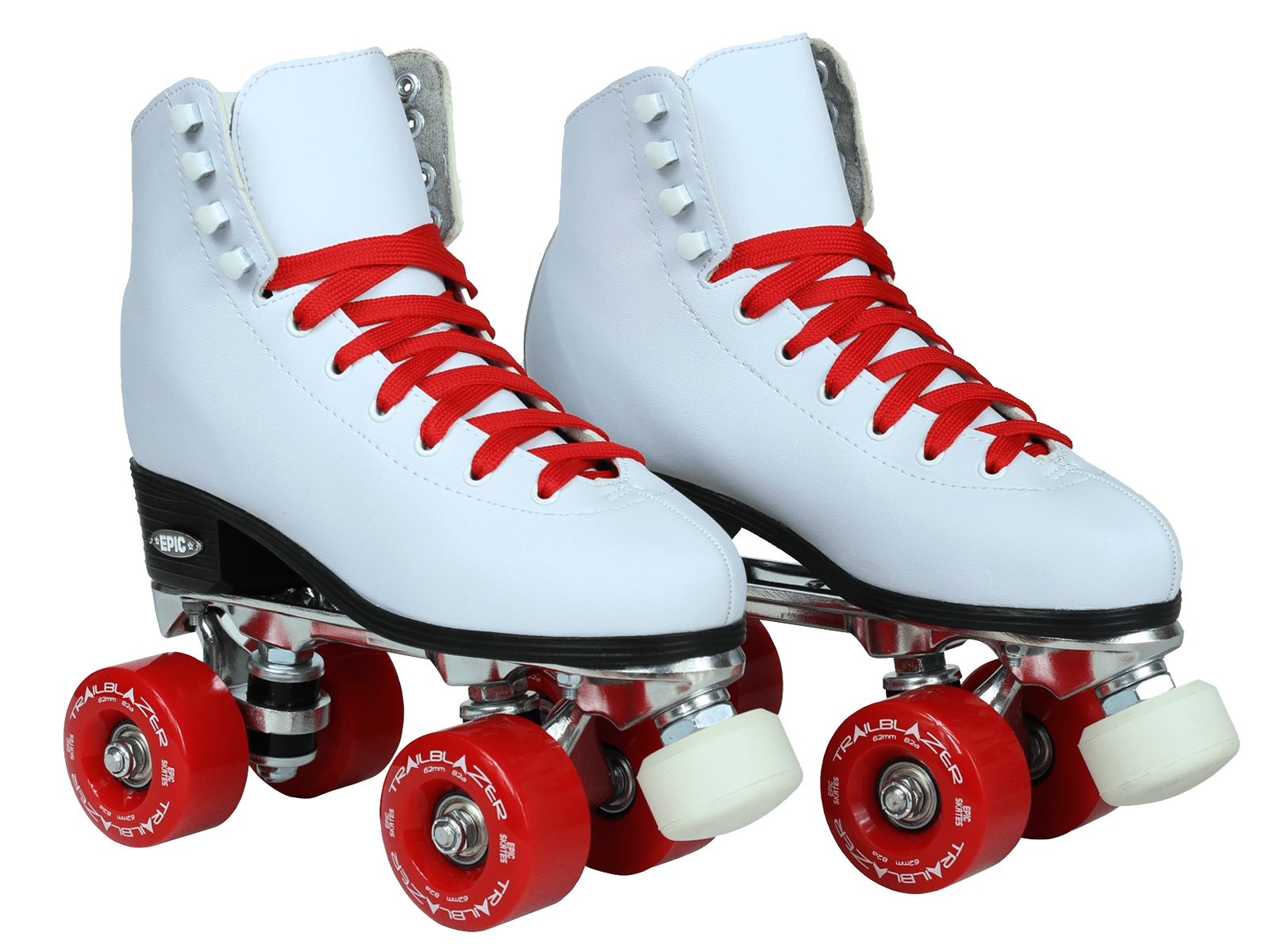 Epic Classic White/Red Quad Roller Skates Package
