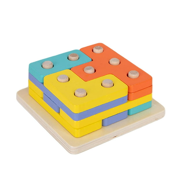 Juguete apilable de clasificación de , bloques de reconocimiento de color de forma y de aprendizaje, juguetes Montessori , para SM SunniMix apilador de rompecabezas