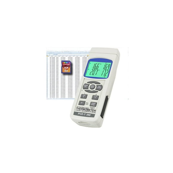 PCE Instruments PCE-T390 Contact Thermometer, for Temperature Measurement, Features Data Logging Function, Along with a Clear Display and Wide Temperature Range