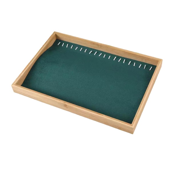 Bandeja organizadora para guardar collares, terciopelo, decoración del hogar, escaparate, tienda de brazaletes Verde